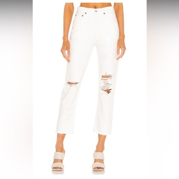 AGOLDE | Riley High Rise Straight Crop Jeans In Veil White NEW Size 31 - Picture 4 of 13
